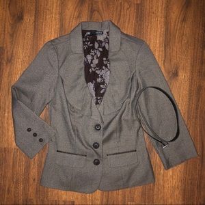 EUC Maurices Brown Tweed Belted 3/4 Blazer